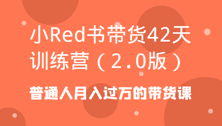 小Red书带货42天训练营（2.0版）普通人月入过万的带货课 - 白戈学堂-<a href=