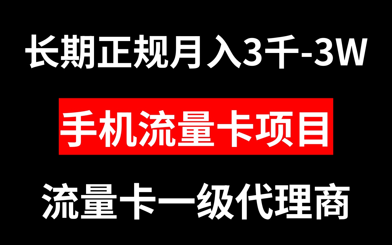 （8311期）手机流量卡代理月入3000-3W长期正规项目 - 白戈学堂-<a href=