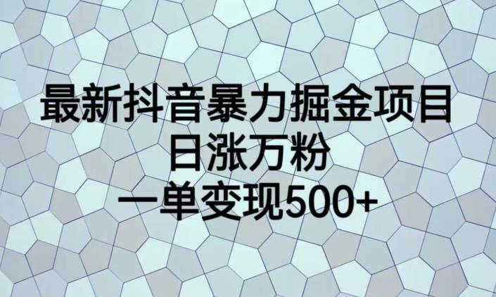 最新抖音暴力掘金项目，日涨万粉，一单变现500+【揭秘】 - 白戈学堂-<a href=