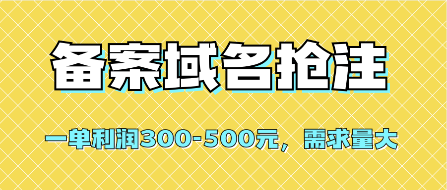 （7277期）【全网首发】备案域名抢注，一单利润300-500元，需求量大 - 白戈学堂-<a href=