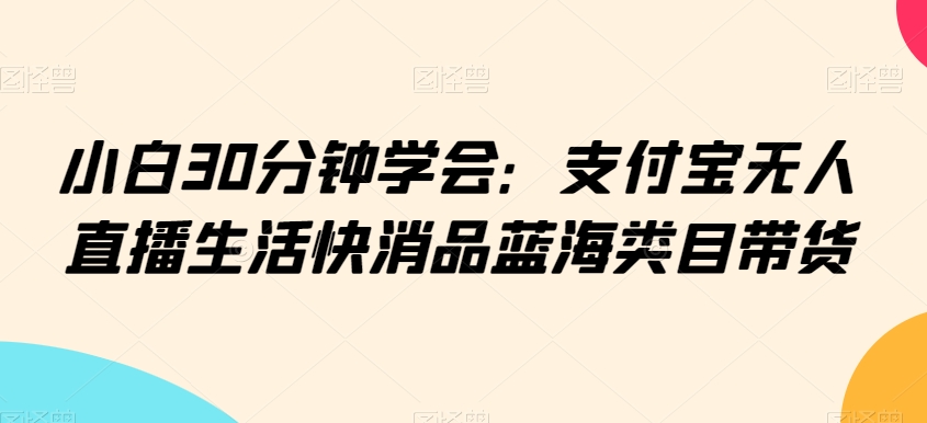 小白30分钟学会：支付宝无人直播生活快消品蓝海类目带货 - 白戈学堂-<a href=