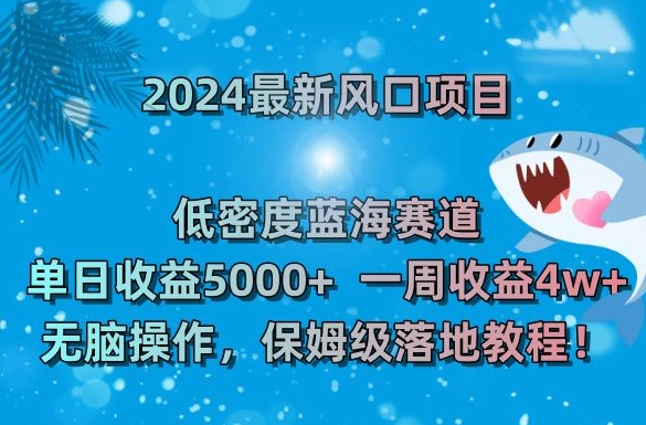 2024最新风口项目，低密度蓝海赛道，单日收益5000+，一周收益4w+！ - 白戈学堂-<a href=