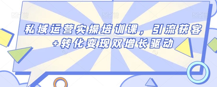 私域运营实操培训课，引流获客+转化变现双增长驱动 - 白戈学堂-<a href=