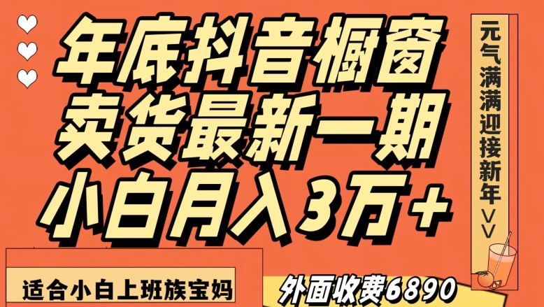 外面收费6890元年底抖音橱窗卖货最新一期，小白月入3万，适合小白上班族宝妈【揭秘】 - 白戈学堂-<a href=