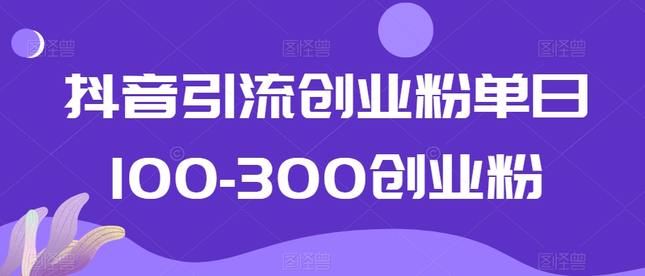 抖音引流创业粉单日100-300创业粉 - 白戈学堂-<a href=