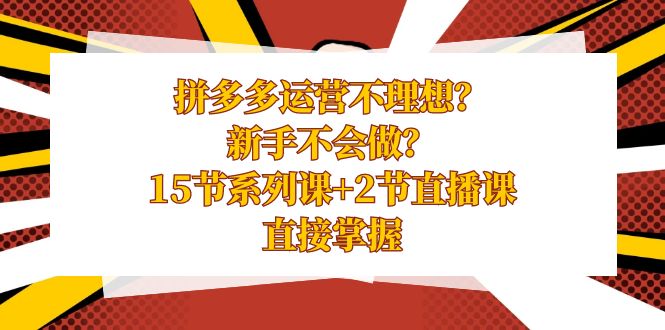 （8479期）拼多多运营不理想？新手不会做？15节系列课+2节直播课，直接掌握 - 白戈学堂-<a href=