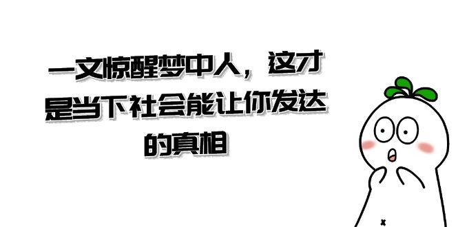 （8480期）某公众号付费文章《一文 惊醒梦中人，这才是当下社会能让你发达的真相》 - 白戈学堂-<a href=