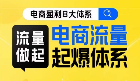 8大体系流量篇·流量做起，电商流量起爆体系线上课 - 白戈学堂-<a href=