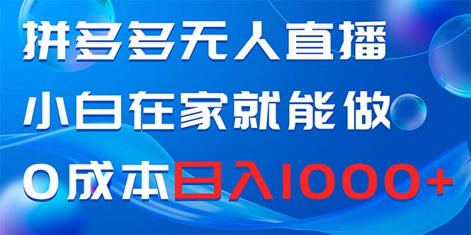 （8450期）拼多多无人直播，小白在家就能做，0成本日入1000+ - 白戈学堂-<a href=