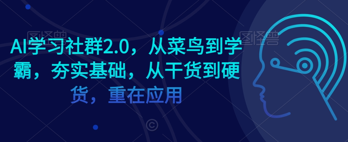 AI学习社群2.0，从菜鸟到学霸，夯实基础，从干货到硬货，重在应用 - 白戈学堂-<a href=