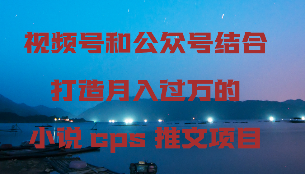 （9059期）视频号和公众号结合打造月入过万的小说cps推文项目 - 白戈学堂-<a href=