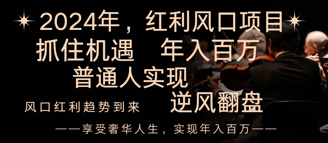 （8418期）2024红利风口项目来袭，享受第一波红利，逆风翻盘普通人也能实现，年入百万 - 白戈学堂-<a href=