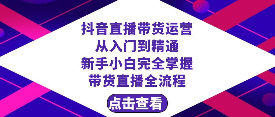 抖音直播带货 运营从入门到精通，新手完全掌握带货直播全流程（23节） - 白戈学堂-<a href=