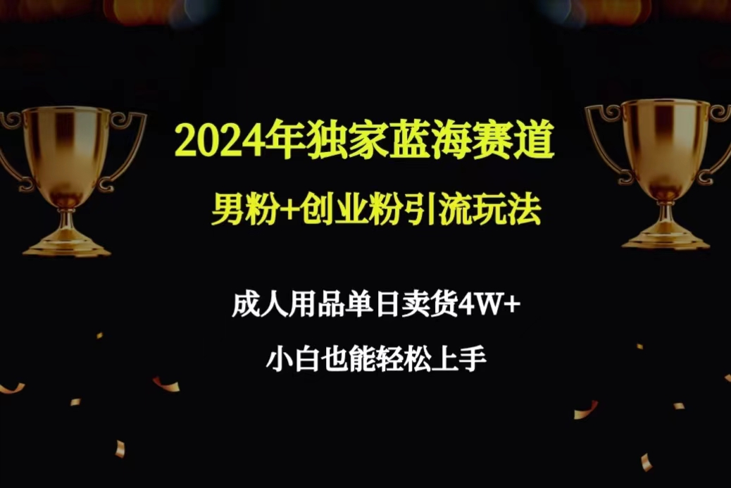 （9111期）2024年独家蓝海赛道男粉+创业粉引流玩法，成人用品单日卖货4W+保姆教程 - 白戈学堂-<a href=