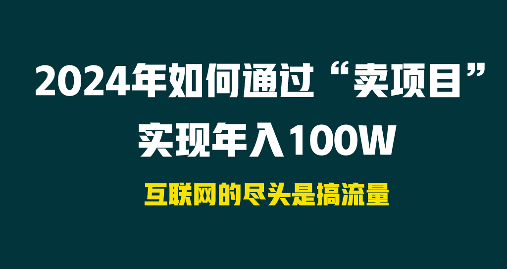 （9147期） 2024年如何通过“卖项目”实现年入100W - 白戈学堂-<a href=