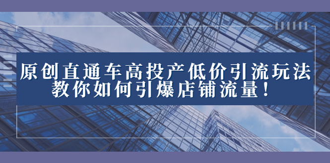 （8197期）2023直通车高投产低价引流玩法，教你如何引爆店铺流量！ - 白戈学堂-<a href=