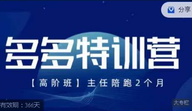 纪主任·多多特训营高阶班【9月13日更新】，拼多多最新玩法技巧落地实操 - 白戈学堂-<a href=