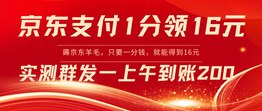 （8678期）京东支付1分得16元实操到账200 - 白戈学堂-<a href=