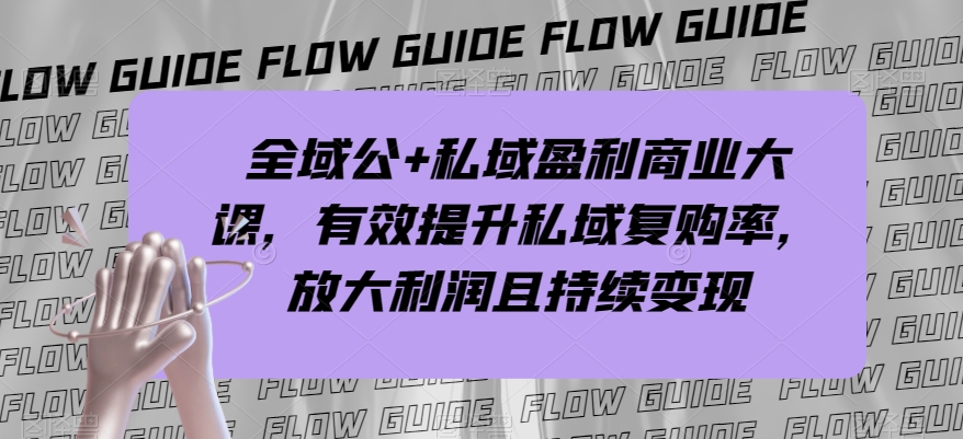 全域公+私域盈利商业大课，有效提升私域复购率，放大利润且持续变现 - 白戈学堂-<a href=