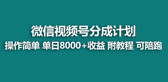 （7904期）【蓝海项目】视频号分成计划，单天收益8000+，附玩法教程！可陪跑 - 白戈学堂-<a href=