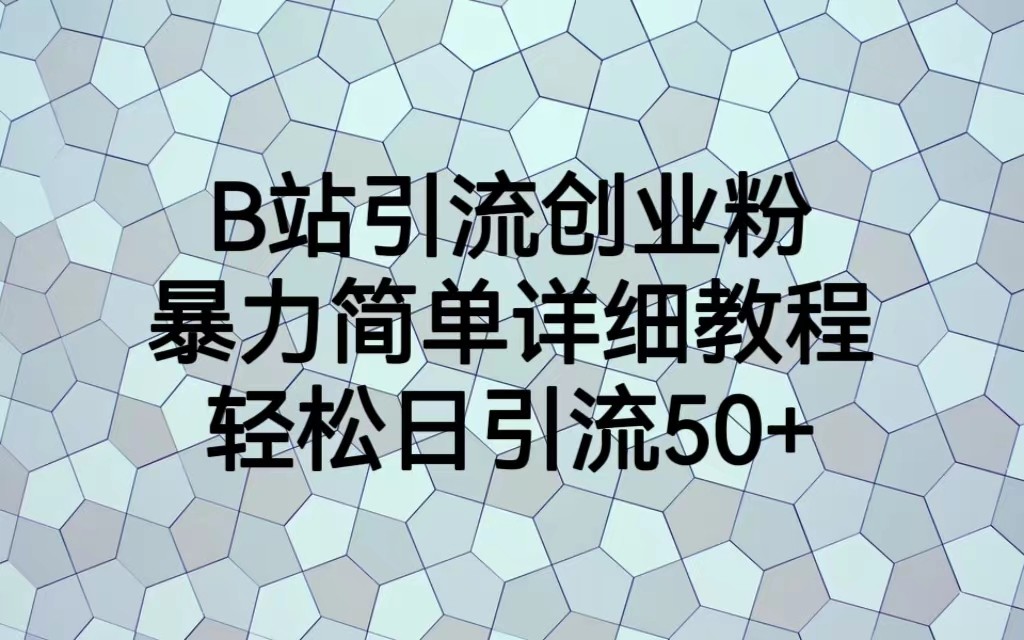 B站引流创业粉，暴力简单详细教程，轻松日引流50+ - 白戈学堂-<a href=