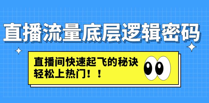 （4756期）直播流量底层逻辑密码：直播间快速起飞的秘诀，轻松上热门 - 白戈学堂-<a href=