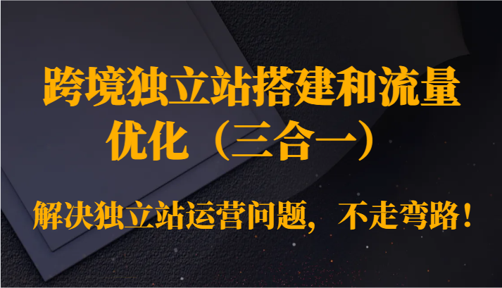 跨境独立站搭建和流量优化（三合一）解决独立站运营问题，不走弯路！ - 白戈学堂-<a href=