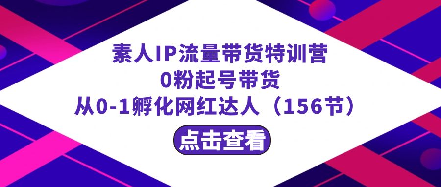 （8776期）繁星·计划素人IP流量带货特训营：0粉起号带货 从0-1孵化网红达人（156节） - 白戈学堂-<a href=