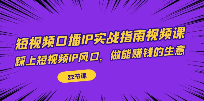 （7202期）短视频口播IP实战指南视频课，踩上短视频IP风口，做能赚钱的生意（22节课） - 白戈学堂-<a href=