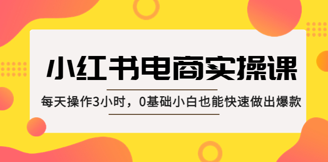 （5190期）小红书·电商实操课：每天操作3小时，0基础小白也能快速做出爆款！ - 白戈学堂-<a href=