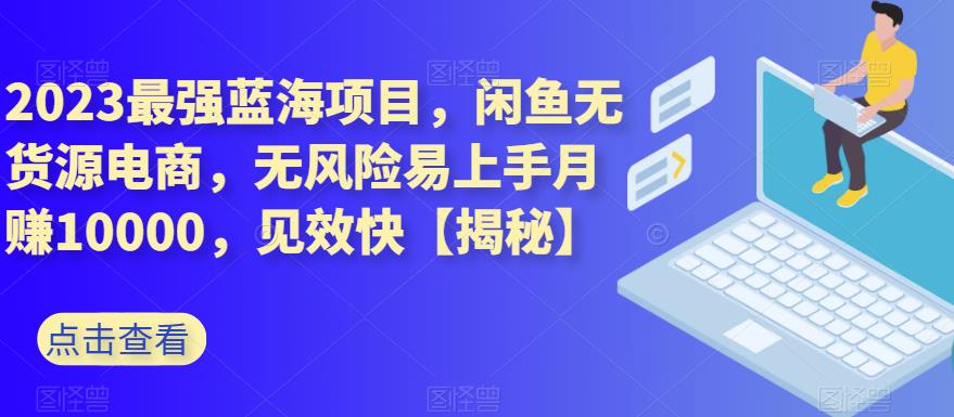 2023最强蓝海项目，闲鱼无货源电商，无风险易上手月赚10000，见效快【揭秘】 - 白戈学堂-<a href=