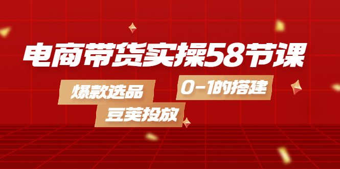 （4024期）电商带货实操58节课，爆款选品，豆荚投放，0-1的搭建 - 白戈学堂-<a href=