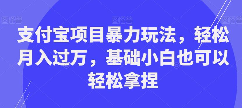 支付宝项目暴力玩法，轻松月入过万，基础小白也可以轻松拿捏【揭秘】 - 白戈学堂-<a href=