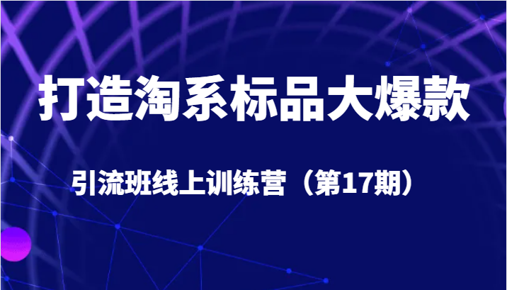 打造淘系标品大爆款引流班线上训练营（第17期）5天直播授课+1个月答疑 - 白戈学堂-<a href=