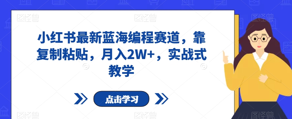 小红书最新蓝海编程赛道，靠复制粘贴，月入2W+，实战式教学【揭秘】 - 白戈学堂-<a href=