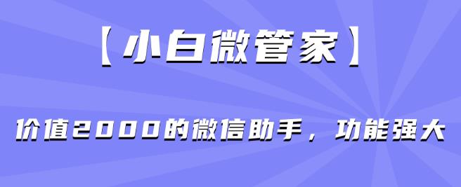 【小白微管家】价值2000的微信助手，功能强大 - 白戈学堂-<a href=