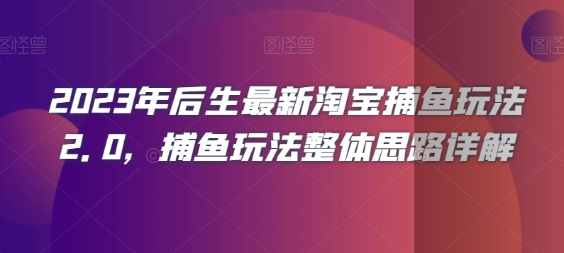 2023年后生最新淘宝捕鱼玩法2.0，捕鱼玩法整体思路详解 - 白戈学堂-<a href=