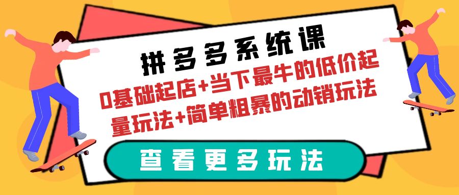 （6217期）拼多多系统课：0基础起店+当下最牛的低价起量玩法+简单粗暴的动销玩法 - 白戈学堂-<a href=