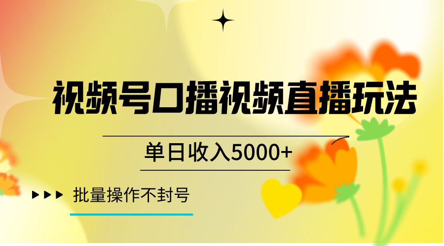 视频号口播视频直播玩法单日收入5000+，一种可以单号持续操作的玩法 - 白戈学堂-<a href=