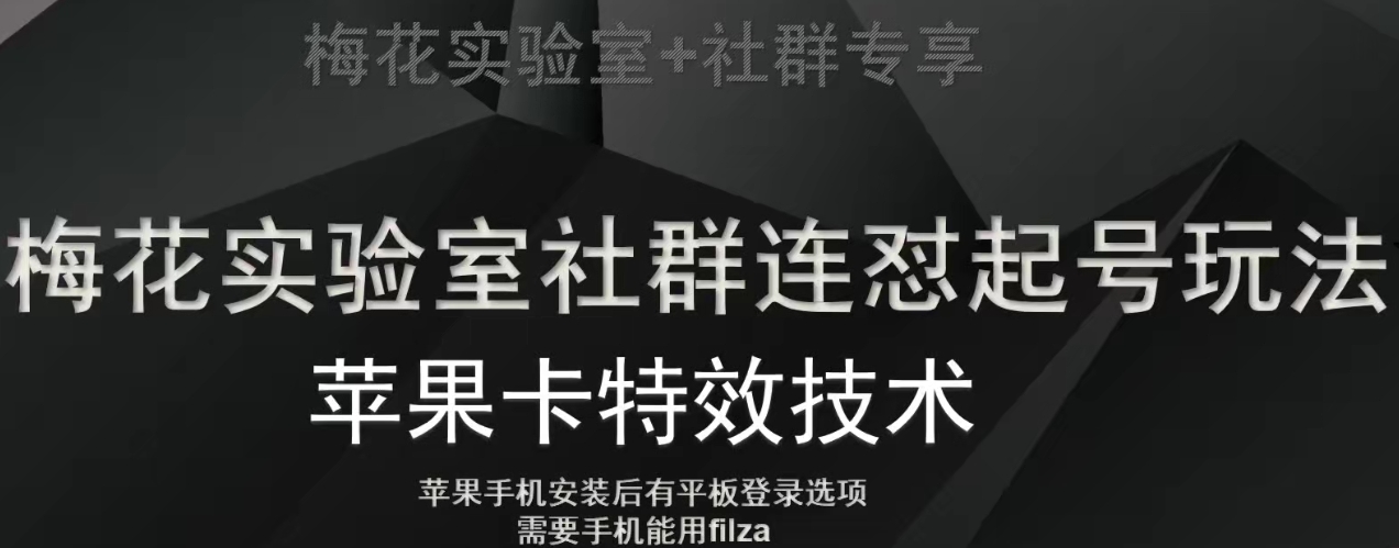 梅花实验室社群视频号连怼起号玩法，最新苹果卡特效技术 - 白戈学堂-<a href=