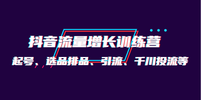 （4022期）月销1.6亿实操团队·抖音流量增长训练营：起号、选品排品、引流 千川投流等 - 白戈学堂-<a href=