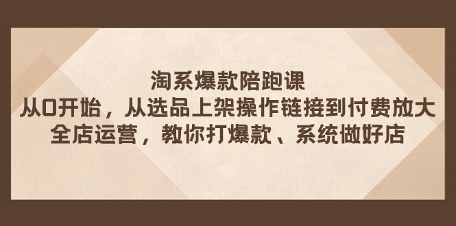 淘系爆款陪跑课 从选品上架操作链接到付费放大 全店运营 打爆款 系统做好店 - 白戈学堂-<a href=