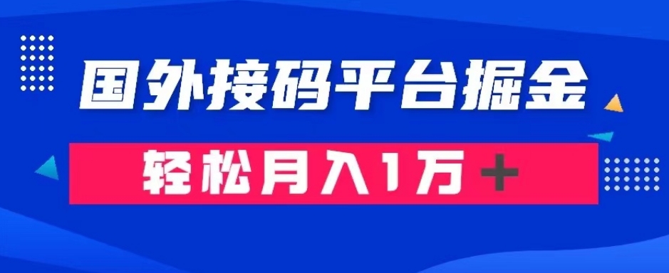 通过国外接码平台掘金：成本1.3，利润10＋，轻松月入1万＋【揭秘】 - 白戈学堂-<a href=