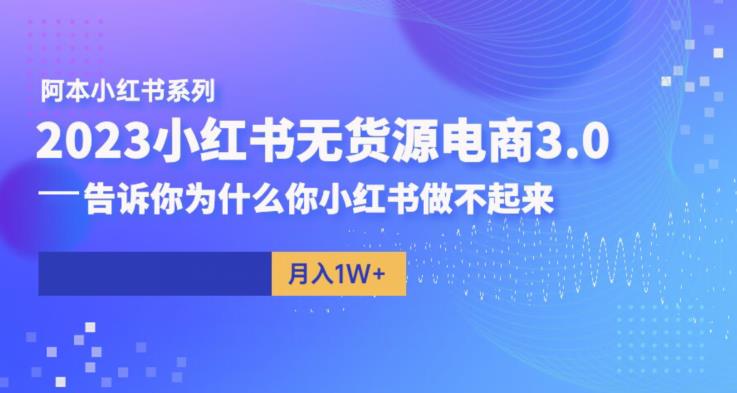 阿本小红书无货源电商3.0，告诉你为什么你小红书做不起来 - 白戈学堂-<a href=