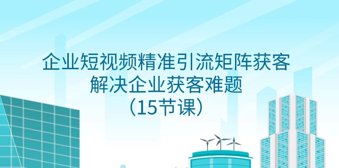 企业短视频精准引流矩阵获客，解决企业获客难题（15节课） - 白戈学堂-<a href=