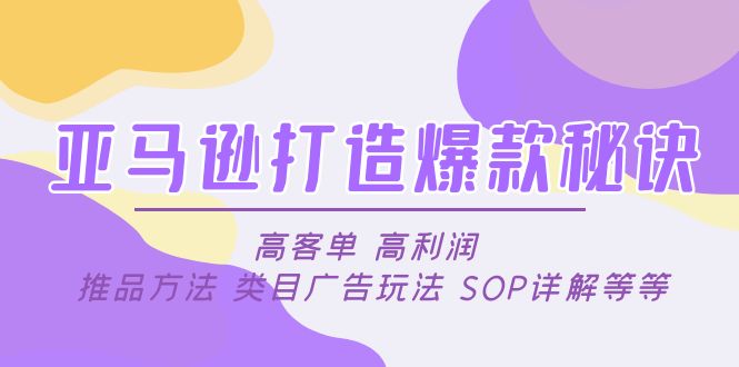 （4879期）亚马逊打造爆款秘诀：高客单 高利润 推品方法 类目广告玩法 SOP详解等等 - 白戈学堂-<a href=