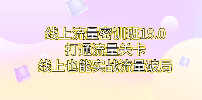 线上流量密训班19.0，打通流量关卡，线上也能实战流量破局 - 白戈学堂-<a href=