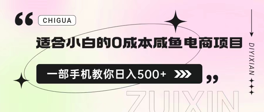 （6652期）适合小白的0成本咸鱼电商项目，一部手机，教你如何日入500+的保姆级教程 - 白戈学堂-<a href=