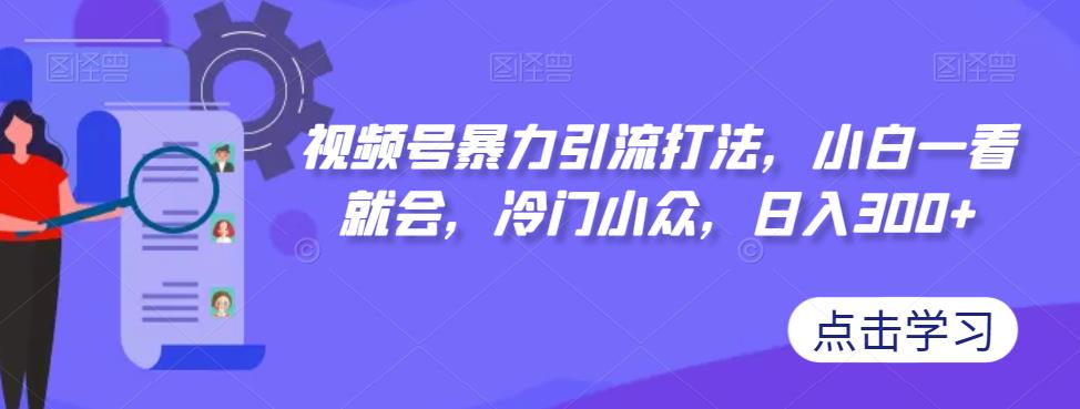 视频号暴力引流打法，小白一看就会，冷门小众，日入300+【揭秘】 - 白戈学堂-<a href=