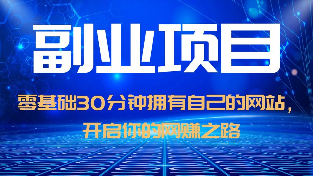 （6203期）零基础30分钟拥有自己的网站，日赚1000+，开启你的网赚之路（教程+源码） - 白戈学堂-<a href=